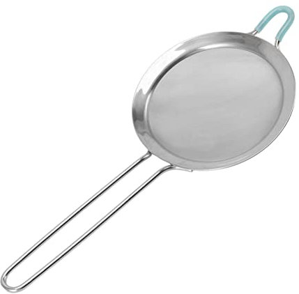 Coladores de Malla Fina, Colador de Malla Fina con Largo, Colador Pequeño de Mano de Acero Inoxidable Fino de Malla 60 para té, café, Harina, Azúcar, Especias, Arroz (14cm)