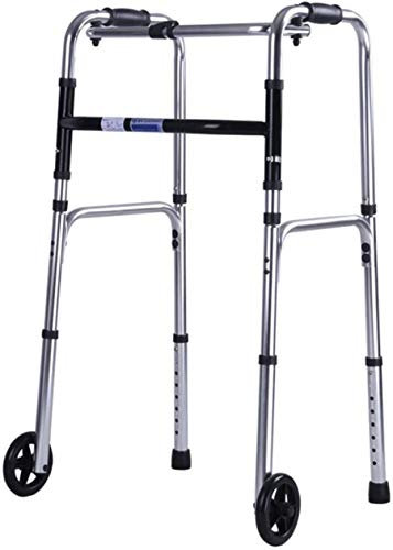 Gehgestell, Gehhilfe mit 2 Rädern, Leichter, zusammenklappbarer Rollator aus Aluminium, Zimmer Walker, höhenverstellbare Mobilitäts-Gehhilfe für ältere Menschen mit Behinderung