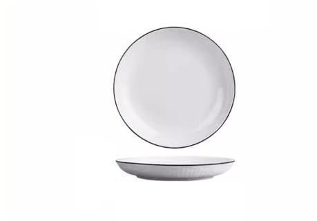 SBCGFY Dining Plates Dish Plate Household Ceramic Deep Plate Simple Japanese Tableware Dish Plate Soup Plate Bowl Dinner Plate Set Ceramic Dinner Plates (M*4)