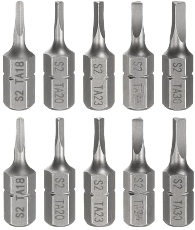 sourcing map 10pcs Magnetico Triangolo Cacciavite Bit TA18-TA30 1/4 Hex Shank 1 (25mm) Lungo Magnetico S2 Acciaio Industriale Grado Cacciavite Bit Triangolare Testa Trapano Elettrico Punte