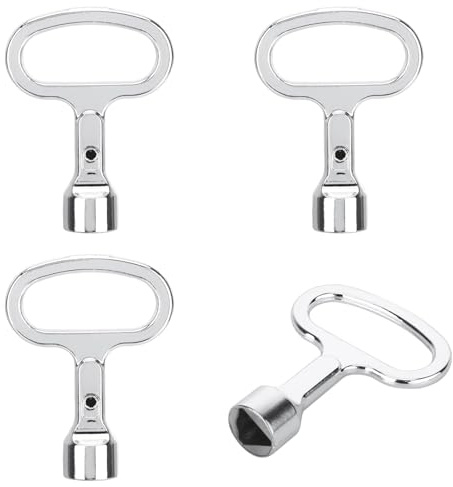 4 Stück ​​Dreikantschlüssel​​ Mülltonne, ​​Entlüftungsschlüssel​​ Heizkörper, Aluminiumlegierung ​​Schlüssel​​ 52.5x39.5mm/2.07x1.56inch, für Heizkörper Mülltonne Elektrokasten Wasser Stromzähler Box