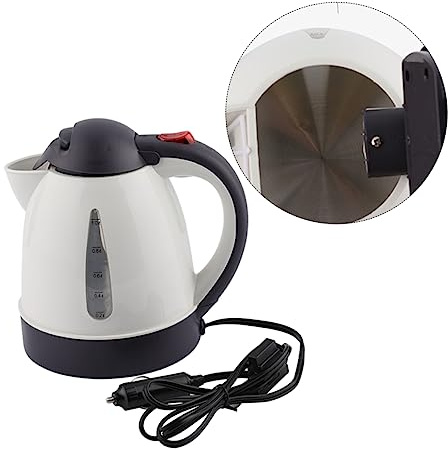 Warmhm Elektrischer Wasserkocher Edelstahl 12v 150w Schnelles Erhitzen Auto Heizbecher mit Abschaltautomatik und Trockengehschutz für Reisen
