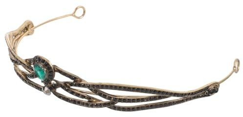 VICASKY 1 barroca retro con piedras preciosas verdes para Halloween, fiestas, bodas y ocasiones festivas, exquisito accesorio para el pelo para mujeres y novias