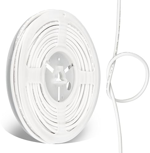 urcianow 22AWG 2x0.35mm² White Tinned Copper PVC Cable - 10m | Flexible 2x0.35mm² Electrical Wire, white PVC insulated. For low-power DIY, LED strips, model trains, doorbells