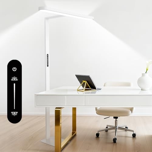 LES FLEURS 60 W LED-Büro-Stehlampe zum Lesen, 4300 lm, dimmbar, 185cm, Weiß | Vollspektrum-Leseleuchte mit Augenschutz, 4000K dimmbare Tageslicht für Wohnzimmer, Schlafzimmer, Arbeitszimmer und Büro