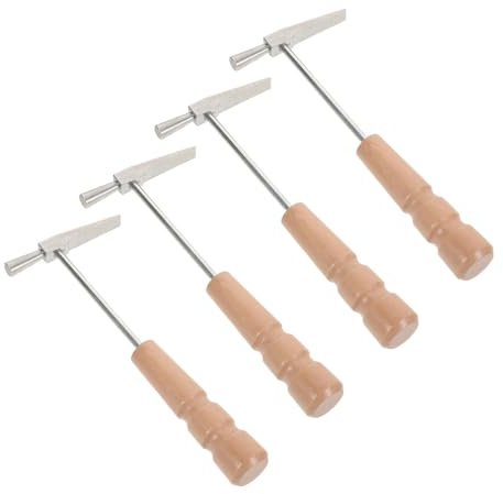 HONITANO 4 Stück Teiliges Thumb Piano Stimmhammer mit Holzgriff Kalimba Tuner Werkzeug für Präzise Tonanpassung Kompatibel mit Verschiedenen Daumenklavieren Kompakt und Benutzerfreundlich