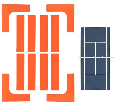 Generisch Kit de marquage de terrain de pickleball | Marquages de sol Pickleball | Accessoires de marquage de sport antidérapants pour l'école, la salle de sport, le parc, la pelouse, l'entraînement