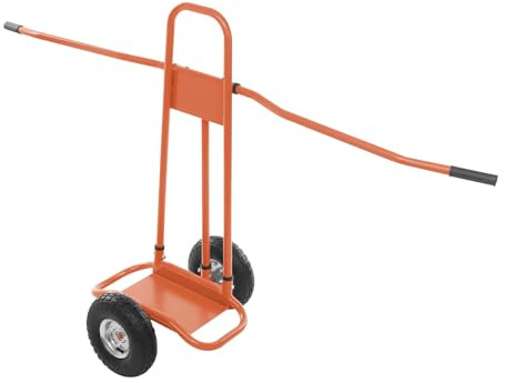 Plattenwagen bis 220 kg, Schwerlast Plattentransportwagen für Rigips, Sperrholz & Platten, Plattenkarren mit rutschfeste Räder (Orange)