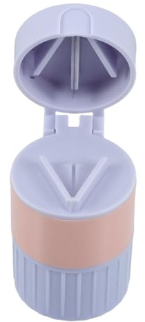 POPETPOP Molino y Cortador Portátil de Tabletas PP Multifuncional, Estuche Compacto Morado para Almacenamiento y Molienda Segura en Casa, Adecuado para Personas Mayores y Uso Diario