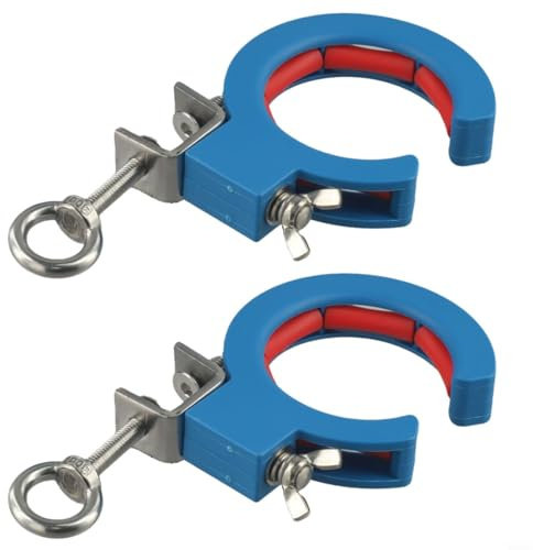 CYRENT Kabelrinnen-Rolle, Kabelführungsklemme, Hilfswerkzeug, verstärktes Nylon, Edelstahl, 25 kg Traglast, blau, dunkelgrün für einfaches Kabelziehen (blau, 2 Stück)