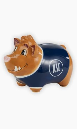 Karlsruher SC KSC Spardose Sparschwein Sparbuchse SparWilli Keramik, ca. 15 x 9 x 11 cm