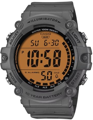 Casio Reloj AE-1500WHC-8AVEF digital deportivo gris naranja