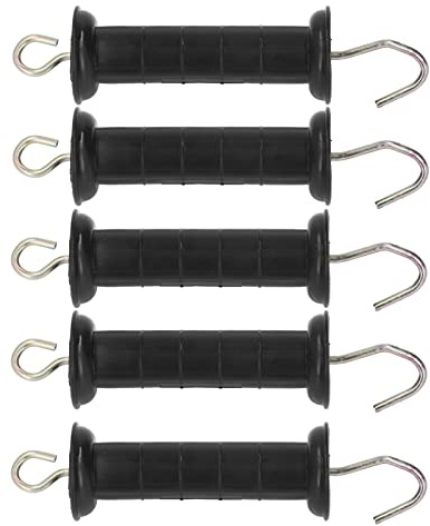 ERYUE Electric Fence Grip Insulated Gate Handle with Metal Hook - Durable Ranch Fence Handle for Farm Pasture - Galvanized Steel and PP Material