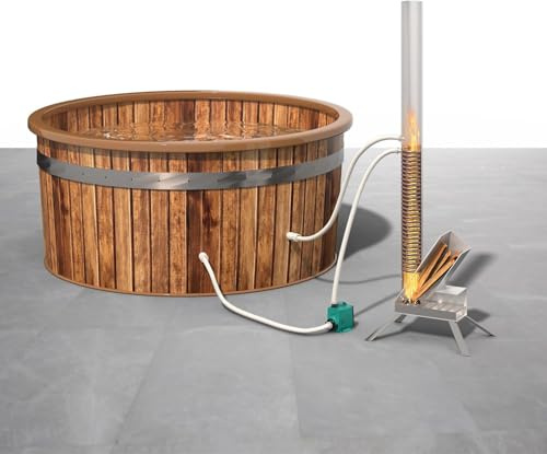 Chauffage de piscine extérieur, tonneau à bois portable, bobine de chauffage en acier inoxydable, échangeur de chaleur pour spas et piscines, chauffage efficace pour piscine