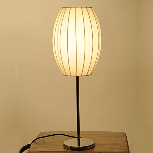 cagü Design Retro Lounge Tischlampe LOOP PRISMA Weiß aus Stoff 60cm Höhe