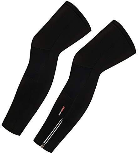 CYCEARTH Uomini Ciclismo inverno del panno morbido termico caldo Gambali antivento MTB bici della strada Gambe Covers Sport bicicletta (Medium,Full Black)