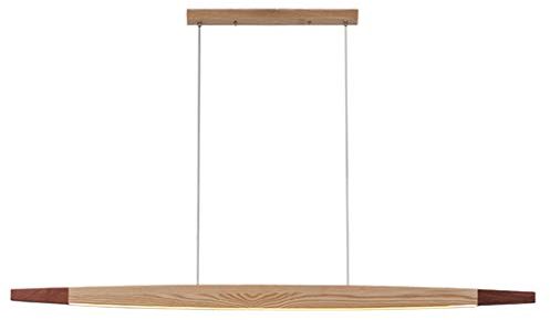 Modern LED Pendelleuchte Esszimmerlampe Hängeleuchte Holz Rustikal Dimmbar 20W Mit Den Fernbedienung Harz Eichenbrett Pendellampe Höhenverstellbar Hängelampe Esstisch Arbeitszimmer Wohnzimmer Küche
