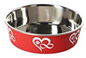 Dingo Futternapf Hundenapf Edelstahl rutschfest Napf für Hund Bonita 0,75 l / # 17 cm Fressnapf Rot 14487