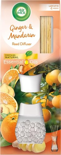 Air Wick Air Freshener Reed Diffuser, Ginger & Mandarin, Pack 1 x 33ml, Lasts up to 4 weeks, Room Diffuser