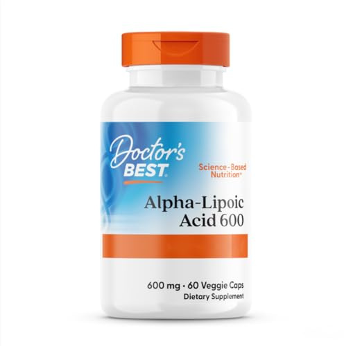 Doctor's Best, Alpha Lipoic Acid (Ácido Alfa-Lipoico), 600mg Depot, Dosis para 2 Días, 60 Cápsulas veganas, Altamente Dosificadas, Probadas en Laboratorio, No GMO, Sin Gluten