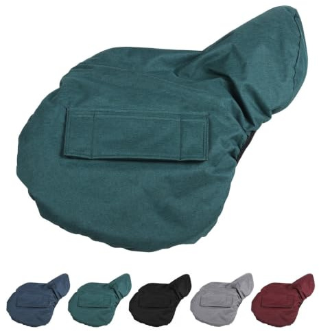 NETPROSHOP Sattelschoner Sattelbezug mit Vlies Gefüttert Wasserabweisend Gurtschlitze etc., Farbe:Dunkelgruen