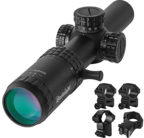 Paike Tactical Optical 1-5x24 Zielfernrohr 30 mm Weitwinkelsicht Rot Grün Beleuchtetes Jagdzielfernrohr