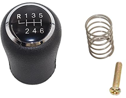 VOQOM Schaltknöpfe Für VW Transporter Multivan Caravelle T5 2003-2010 5/6-Gang-Leder-Auto-Schaltknauf-Hebelmanschette