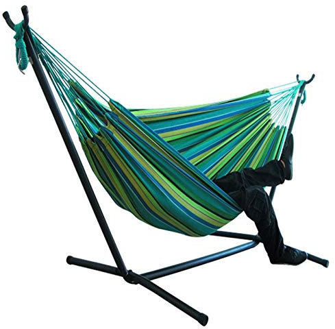 200 * 150 cm Indoor/Outdoor Camping Hängematte Hängende Stuhl Haltbarer Komfort Dicker Leinwand Streifen Hängematten Swingstühle ohne Regal Hängematte 689 (Color : Color 5)