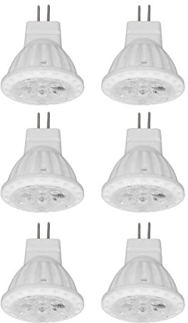 Fafeicy 220V 6Pcs MR11 LED Lampadina Base in Ceramica 4W GU4 Dual Pin Lampadina Dimmerabile per Passerella Giardino Paesaggio Aree Luce calda