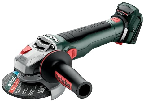 metabo WB 18 LT BL 11-125 Quick Akku-Winkelschleifer, 18V, Ø 125 mm | Bürstenloser Motor, M-Quick-System, Scheibenbremse, 10.000 U/min, ohne Akku und Ladegerät, inkl. Zusatzhandgriff