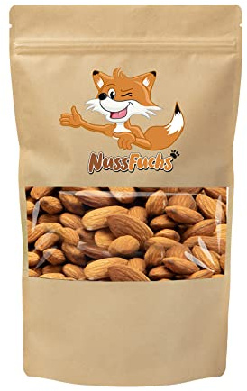 Mandeln mit Haut 1kg naturbelassen ungeröstet ohen Schale ganz NussFuchs