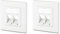 deleyCON 2x 2 Port LAN Anschlussdose Datendose Unterputzdose für Keystone Module 45° Gewinkelter Auslass für Keystone Module mit z.B. RJ45 Koaxial F-Stecker RJ-11 Cinch Klinke Toslink PS2