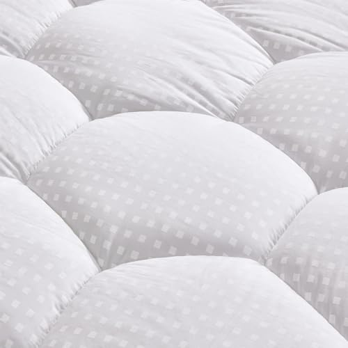 Sonive Matratzenauflage 140x200, Baumwolle Matratzenbezug Oeko-TEX | Weicher Matratzenschutz mit 38 Tiefen Taschen Weiß, Baumwolle Bezug