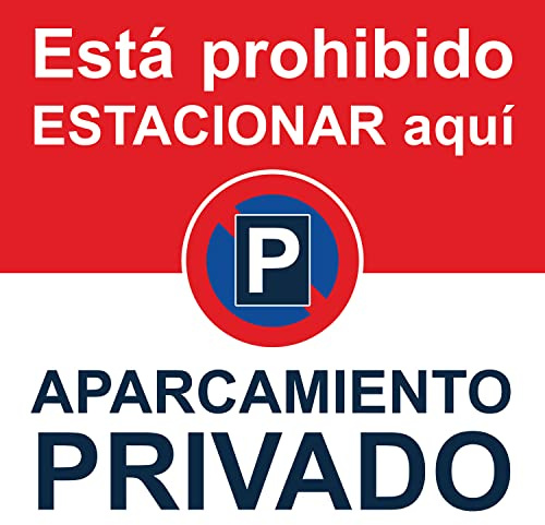 50 pegatinas de prohibición de estacionamiento porque es un aparcamiento privado. 12 × 12 cm. Señal de papel de prohibido aparcar para pegar en los coches