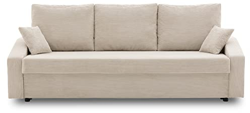 Couch Dorma mit schlaffunktion, einfacher Aufbau, modernes Design, polstermöbel. Schlafcouch zum Wohnzimmer. Widerstandsfähiges, Minimalistisches Design (POSO 100)