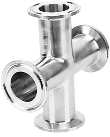 1 Abrazadera Triple De Ajuste Sanitario Cruzado De 4 Vías, For Mejoras En El Hogar 3/4 1 2 3 4 tubo OD 19 Mm-102 Mm Acero Inoxidable SS304 OD 50,5-119 Mm Accesorios De Tubería ( Size : 45mm x fer