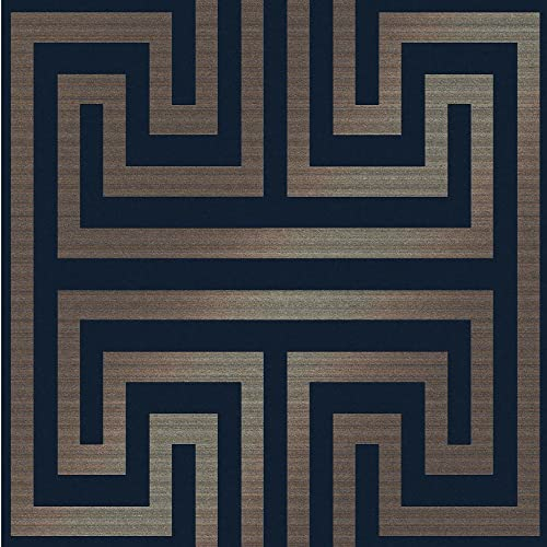 Next METALLIC GREEK KEY Blau Vliestapete 10mx52cm | | Einfach anzubringen und zu Entfernen 1005 x 52