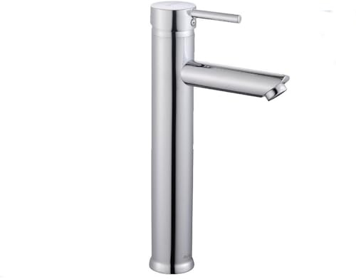 Vetrineinrete® Rubinetto per bagno ultra moderno cromato lucido miscelatore lavabo bidet vasca doccia (Lavabo Canna Alta)