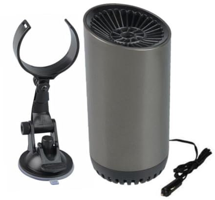 Chauffage soufflant de voiture 12 V 150 W, chauffage portable avec fonction de purification de l'air, dégivreur 2 en 1, chauffage et refroidissement avec base rotative à 360 ° pour pare-brise de