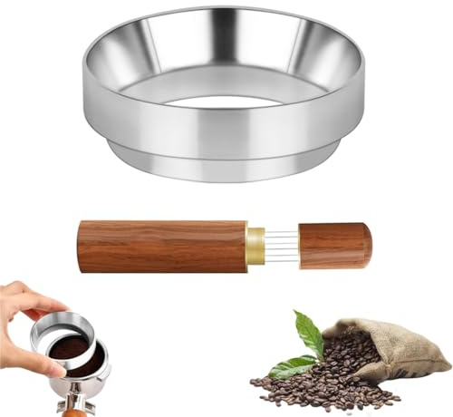 Siebträger Dosierbecher Kaffee Dosierring Wdt Tool Magnetischer Dosierbecher 58mm Dosierring Aluminium Espresso Trichter Dosiertrichter Espresso Zubehör Siebträger Trichter für Barista Zuhause