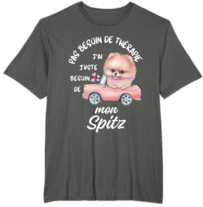 Spitz nain Cadeau Humour Chien Loulou de Poméranie T-Shirt