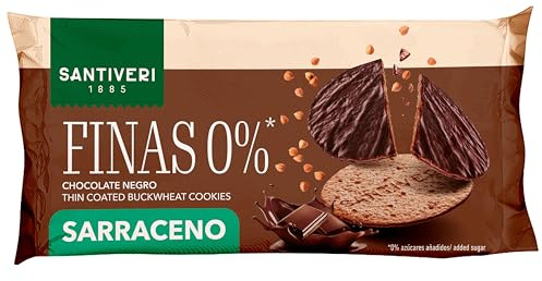 SANTIVERI - Galletas Finas 0% Sarraceno y Chocolate Negro