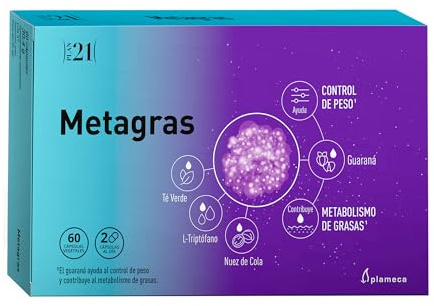 Plameca Metagras - Fórmula natural quemagrasas - Ayuda a conseguir tu ideal - Metabolismo de grasas - 60 cápsulas vegetales