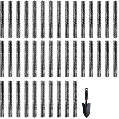 VEVOR 40 Cepillos Protectores de Canalones con Cerdas, Protector de Hojas para Canalones, Cepillo de Canalones de Alambre de Acero Galvanizado, sin Herramientas para Mantener Fuera los Desechos, Negro