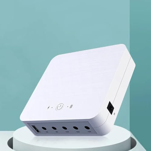 Mini UPS Fuente de alimentación ininterrumpida, 13200mAh Mini UPS Banco de energía ininterrumpida Router Batería de respaldo DC 5V 9V 12V 19V Salida