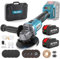 Seesii Cordless Angle Grinder 4-1/2 Inch, 21V Brushless Battery Tool with 2X 4.0Ah Batteries, 10000RPM Power Electric Grinder for Metal Cutting, Grinding, Polishing, Rust Removal (Blue)