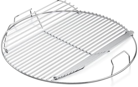 54,6cm 7436 Grillrost Rund Klappbarem für Weber 57cm Holzkohlegrills | Grillrostersatzteil für Weber One-Touch, Performer,Bar-B-Kettle and Master-Touch,Smokey Mountain Cooker Smoker, mit Griff