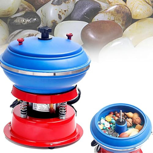 Buratto vibrante, macchina per lucidatura di gioielli da 8 pollici - Ciotola elettrica per buratto in pietra per una lucidatura vibratoria semplice e comoda, 90 W, 3,5 l
