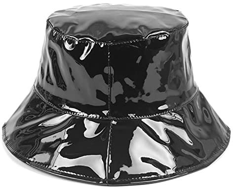 Lederhüte für Damen Männer Eimer Hut Frühling schwarzer Leder Eimer Hut Frauen Hip Hop Sommerhut Wintermützen für Damen