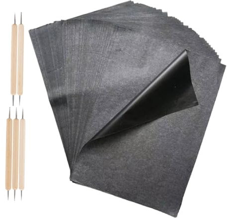 VILLFUL 55 Stück Schwarzes Graphit-transferpapier Und Transparentstifte A4 Zeichen-transferpapier Druckpapier Transparentkopierpapier Für Holzpapier
